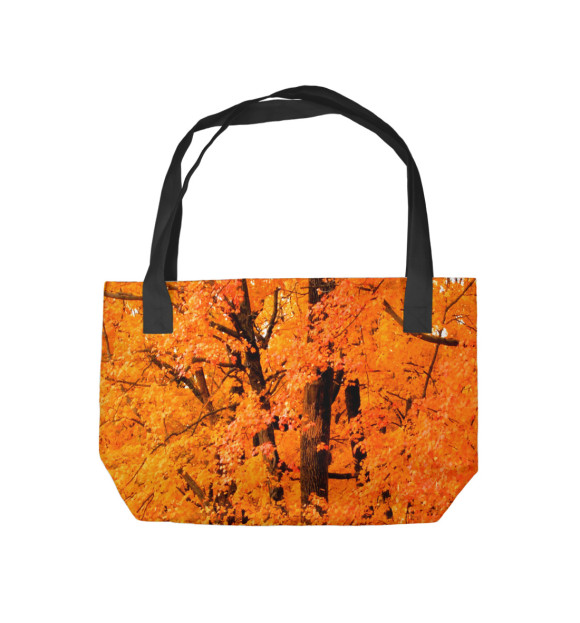Пляжная сумка с изображением Осенний лес цвета 