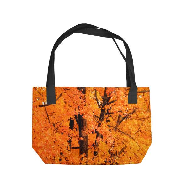 Пляжная сумка с изображением Осенний лес цвета 
