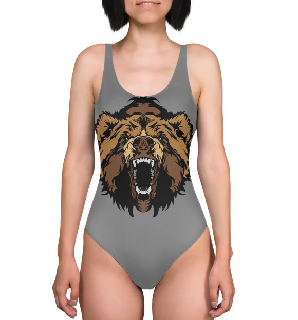 Купальник-боди с изображением Злой Медведь цвета 
