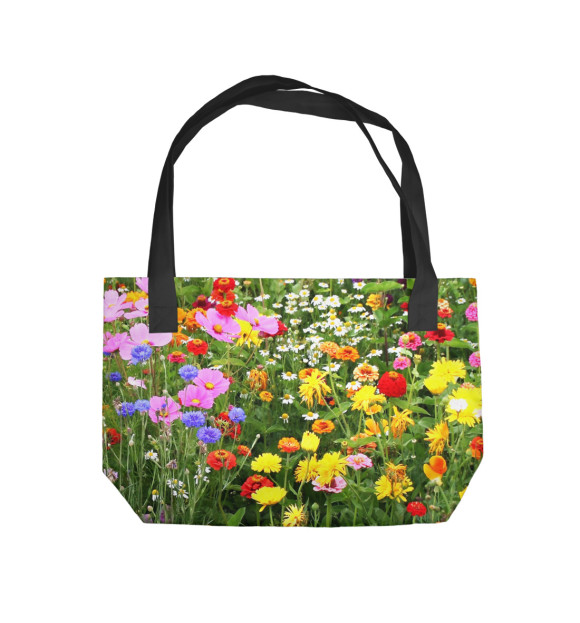 Пляжная сумка с изображением Полевые цветы цвета 