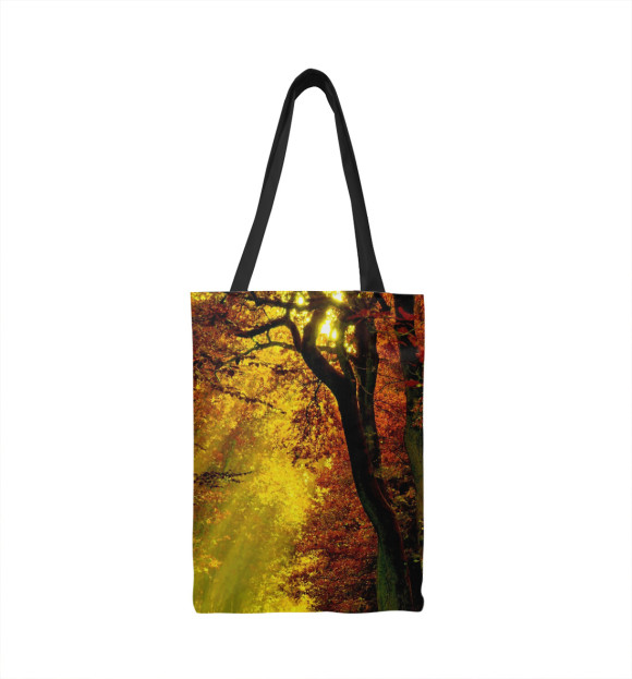 Сумка-шоппер с изображением Осенний лес цвета 