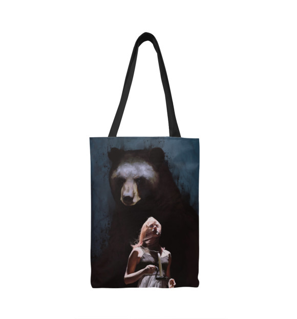 Сумка-шоппер с изображением Девушка с медведем цвета 