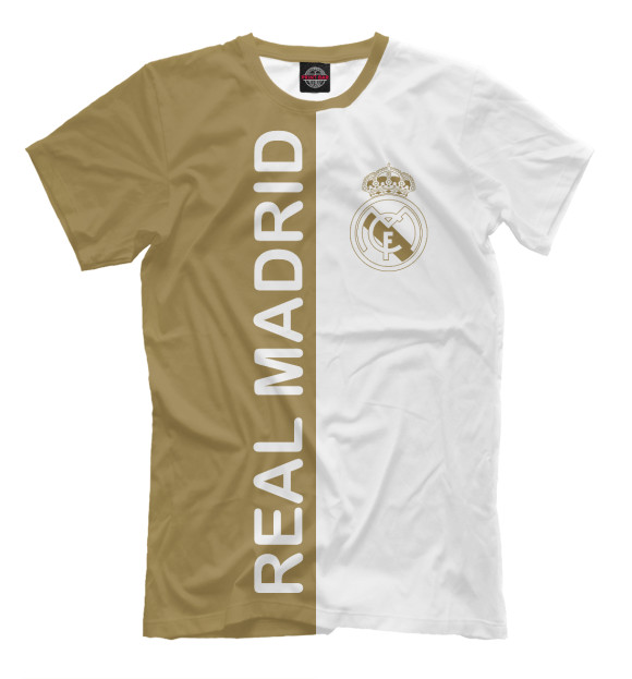 Мужская футболка с изображением Real Madrid Gold цвета Белый