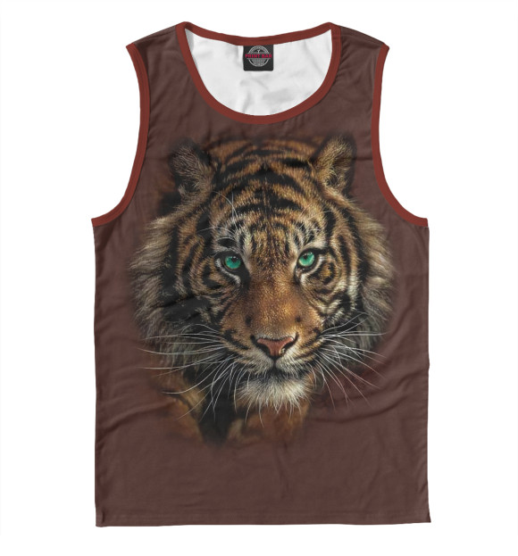 Майка для мальчика с притом Тигр цвета Белый Майка для мальчика с изображением Тигр цвета Белый