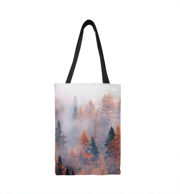 Сумка-шоппер с изображением Туман в горах цвета 