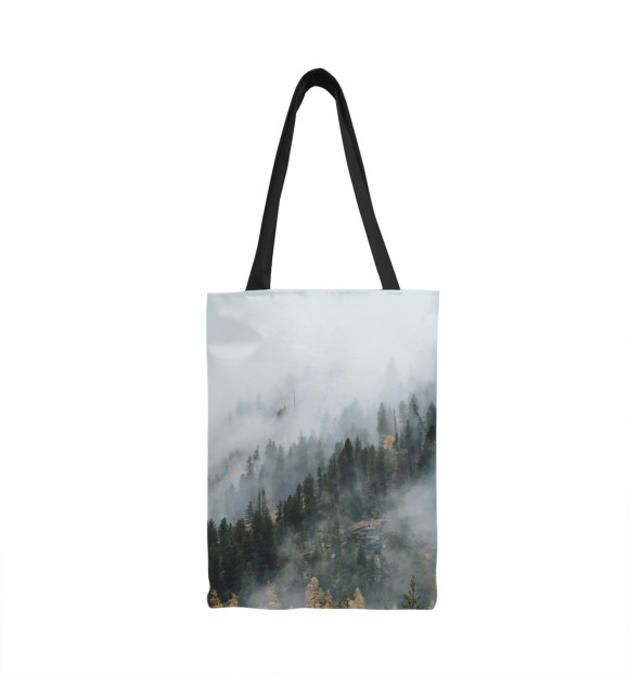 Сумка-шоппер с изображением Туман в горах цвета 
