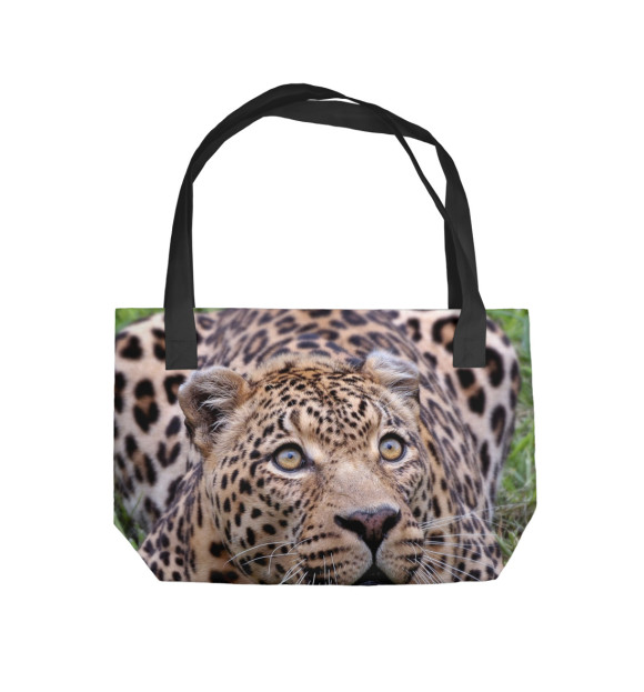 Пляжная сумка с изображением леопард цвета 