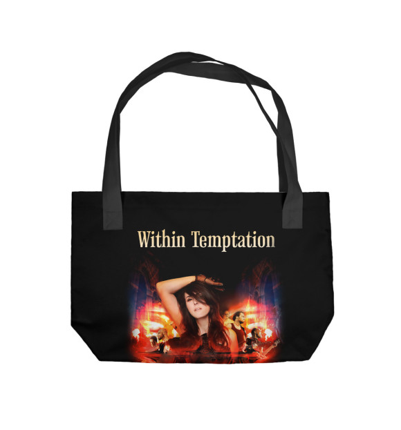 Пляжная сумка с изображением Within Tamptation цвета 