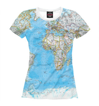Женская футболка Политическая карта мира