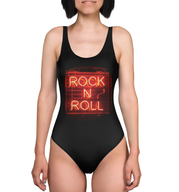 Купальник-боди с притом Rock n Roll цвета  Купальник-боди с изображением Rock n Roll цвета