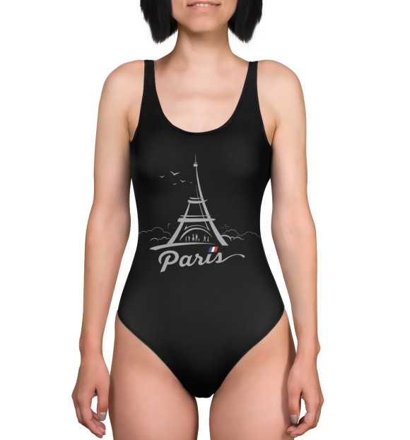 Купальник-боди с изображением Париж цвета 