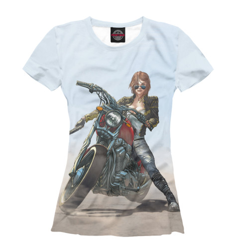 

Футболки Print Bar, Белый, Девушка на мотоцикле