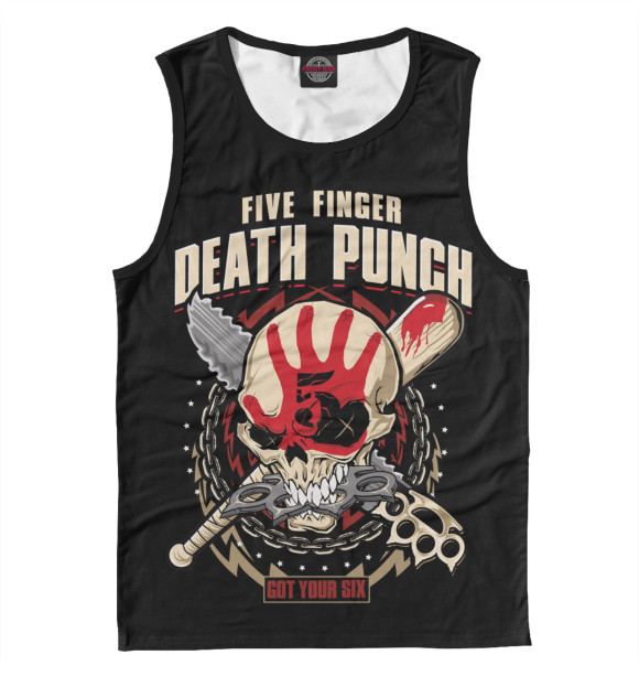 Мужская майка с изображением Five Finger Death Punch цвета Белый