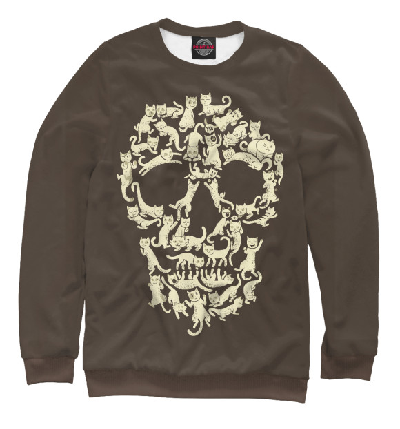 Свитшот для мальчиков с изображением Catskull цвета Белый