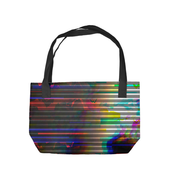 Пляжная сумка с изображением Оптические полосы цвета 