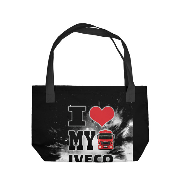 Пляжная сумка с изображением I love my IVECO цвета 