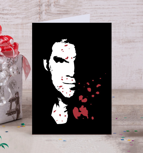 Открытка с притом Dexter Blood цвета Белый Открытка с изображением Dexter Blood цвета Белый
