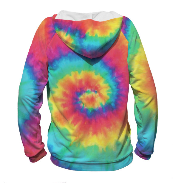 Мужское худи с изображением Tie-dye цвета Белый