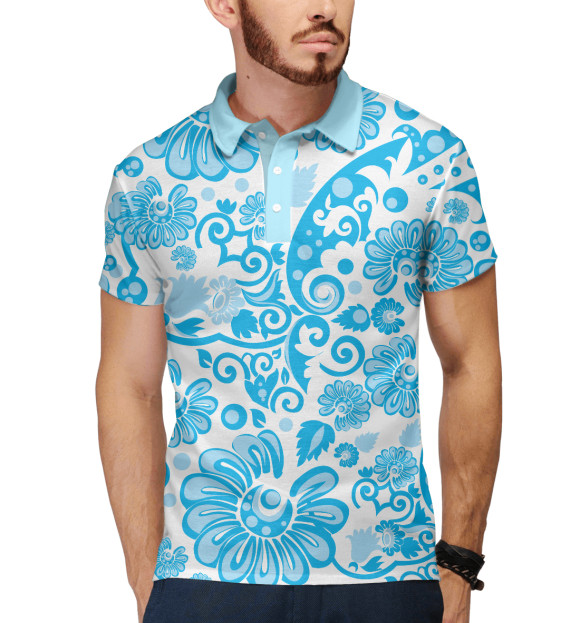 Мужское поло с изображением Роспись цвета Белый