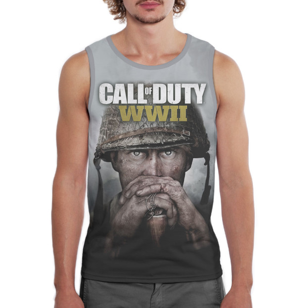 Мужская майка с изображением Call of Duty: WWII цвета Белый