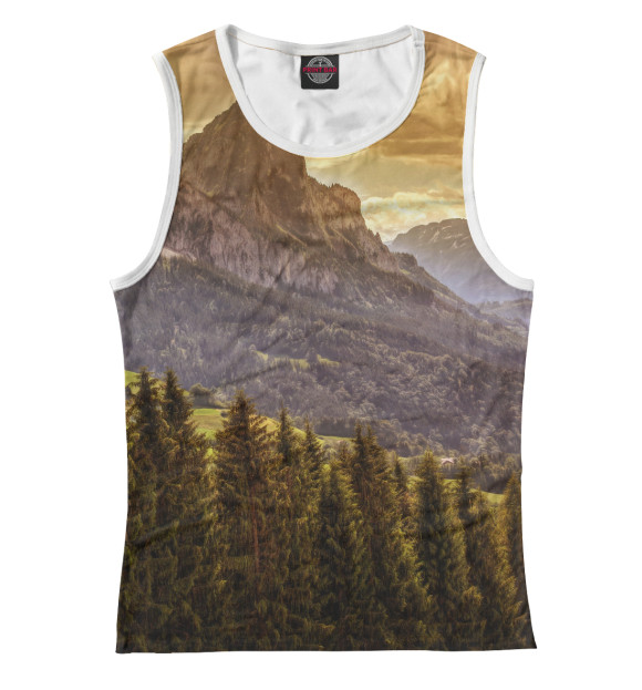 Майка для девочки с притом Mountain цвета Белый Майка для девочки с изображением Mountain цвета Белый