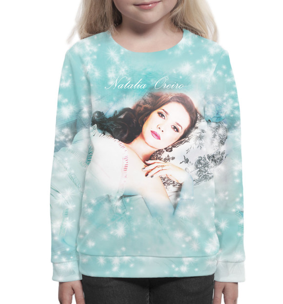 Свитшот для девочек с изображением Natalia Oreiro цвета Белый