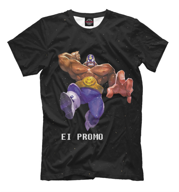 Мужская футболка с изображением El promo цвета Белый