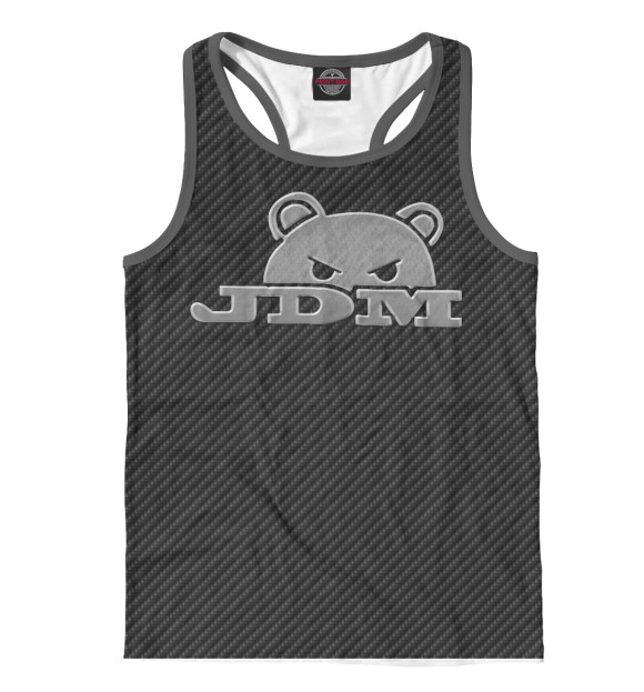 Мужская майка-борцовка с притом JDM цвета Белый Мужская майка-борцовка с изображением JDM цвета Белый