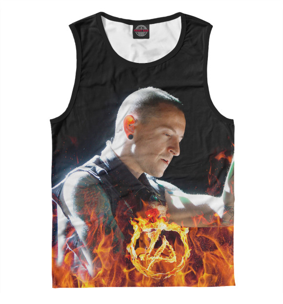 Мужская майка с изображением Честер Беннингтон цвета Белый