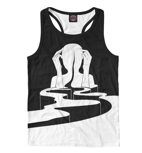 Мужская майка-борцовка с изображением Ход мыслей цвета Белый