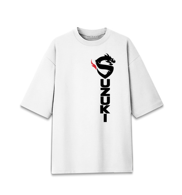 Женская футболка оверсайз с изображением Suzuki цвета Белый