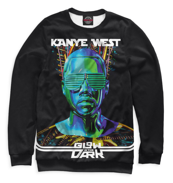 Мужской свитшот с изображением Kanye West цвета Белый