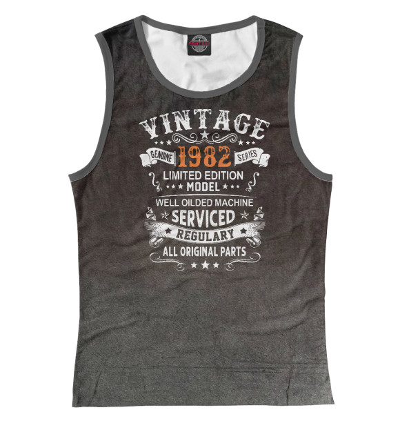 Майка для девочки с изображением Vintage 1982 цвета Белый