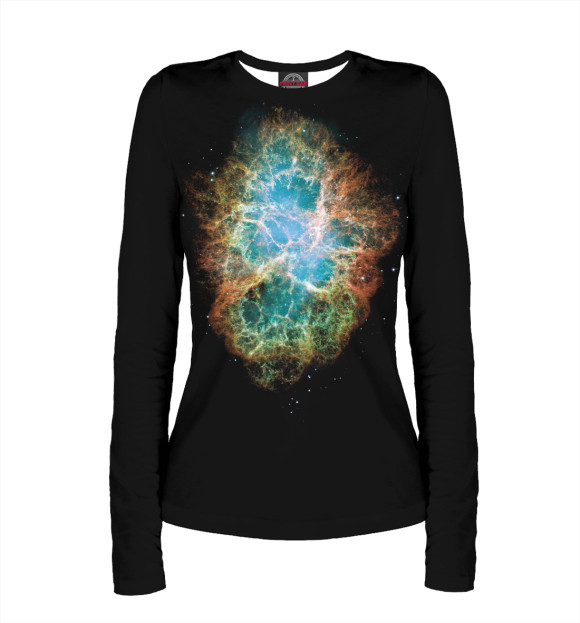 Женский лонгслив с изображением Глубина космоса цвета Белый