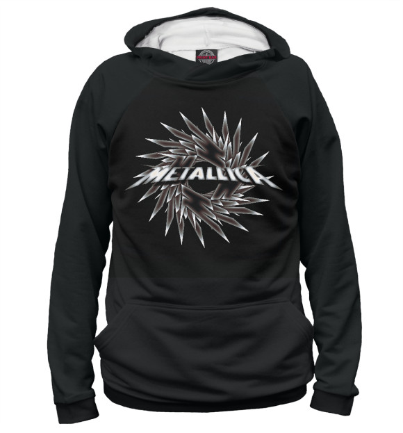 Мужское худи с изображением Metallica logo цвета Белый