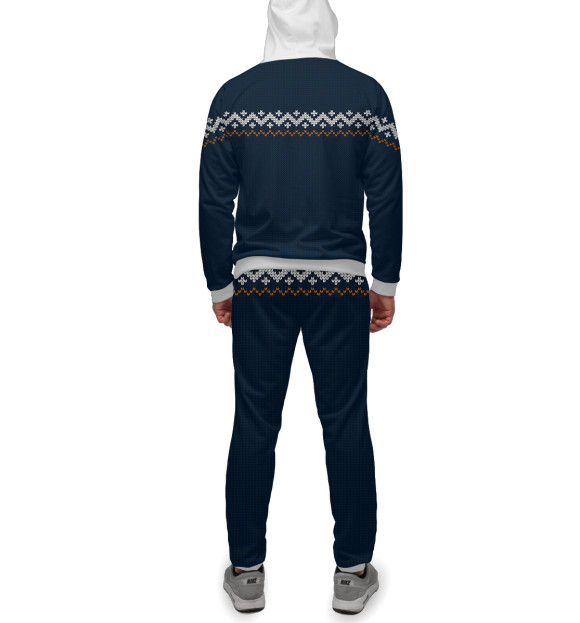 Мужской спортивный костюм с изображением Неприличные Олени цвета Белый