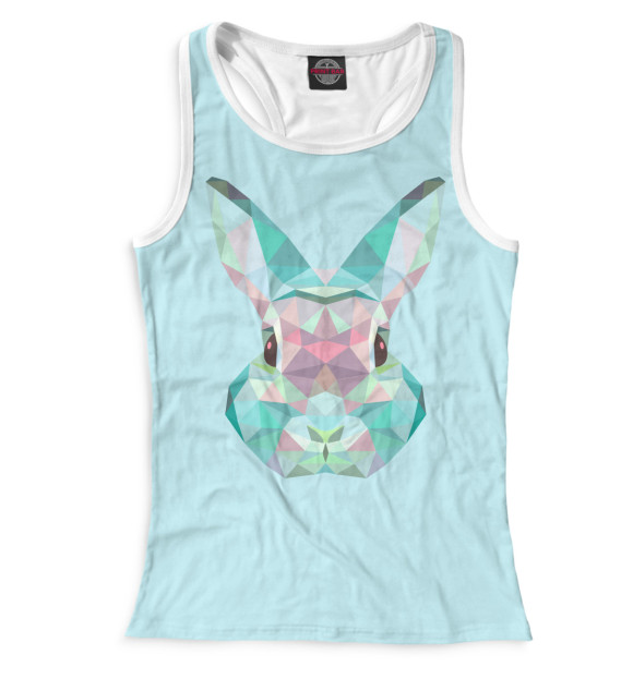 Женская майка-борцовка с изображением Bunny цвета Белый