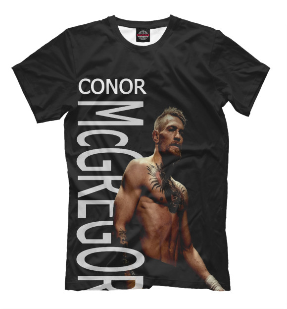 Мужская футболка с изображением Конор МакГрегор цвета Черный