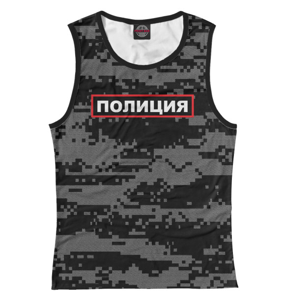 Женская майка с притом Полиция цвета Белый Женская майка с изображением Полиция цвета Белый