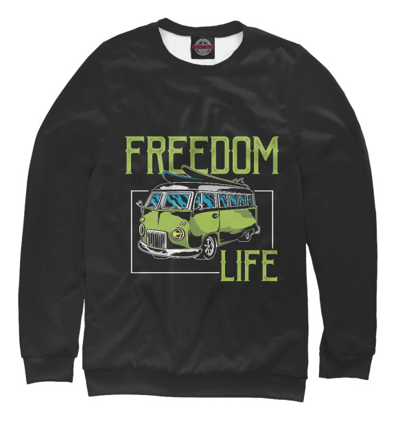 Свитшот для девочек с изображением Freedom life цвета Белый