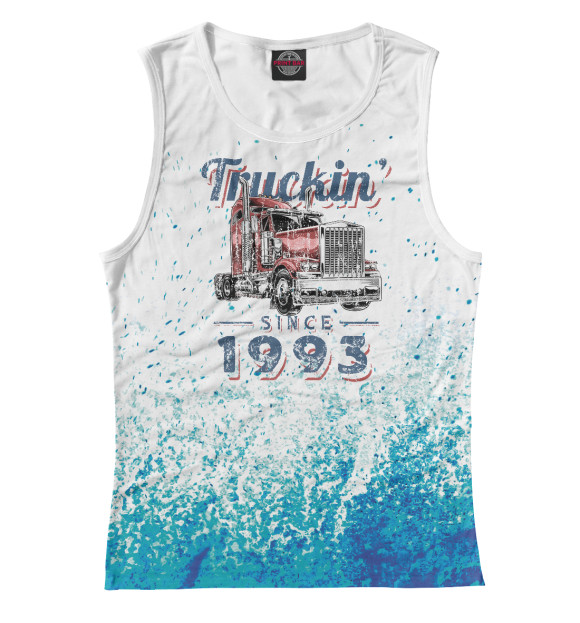 Женская майка с изображением Truckin Since 1993 цвета Белый