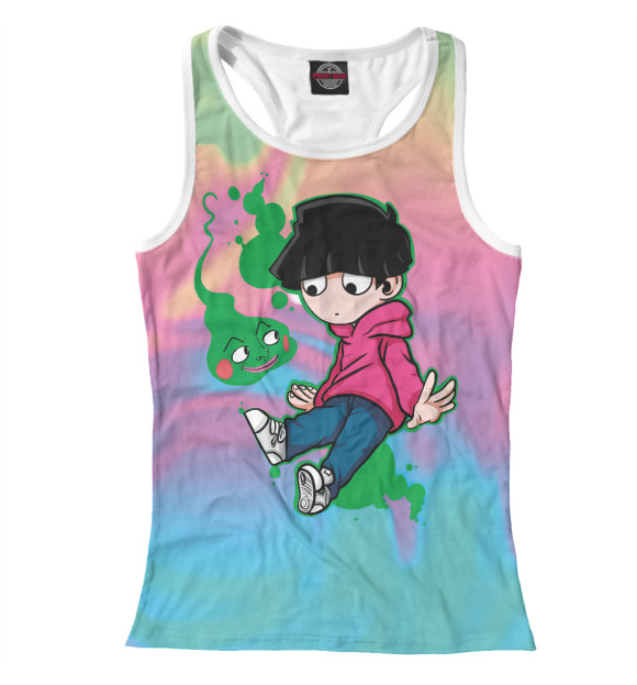 Женская майка-борцовка с изображением Моб Психо 100 цвета Белый