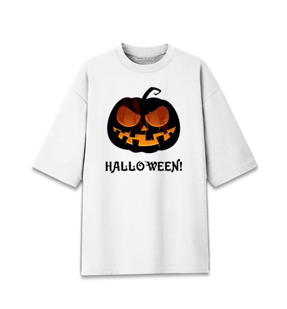 Мужская футболка оверсайз с изображением Pumpkin цвета Белый