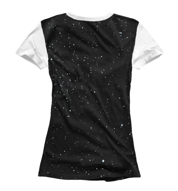Женская футболка с изображением Щенок - космические войска цвета Белый