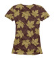 Женская футболка Осенние листы (коричневый фон)
