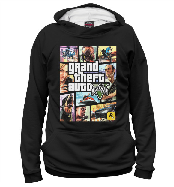 Мужское худи с изображением GTA Online / ГТА 5 цвета Белый