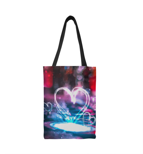 Сумка-шоппер с притом Светящееся Сердце цвета  Сумка-шоппер с изображением Светящееся Сердце цвета