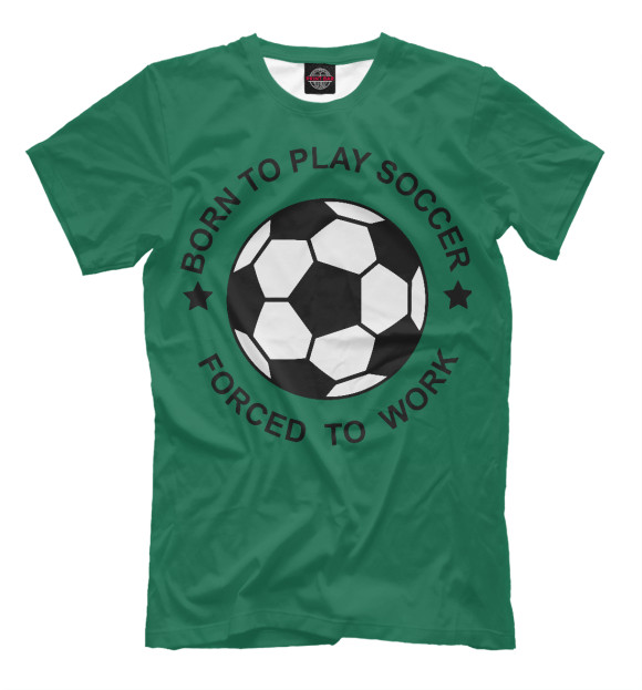 Мужская футболка с изображением Футбол цвета Темно-зеленый