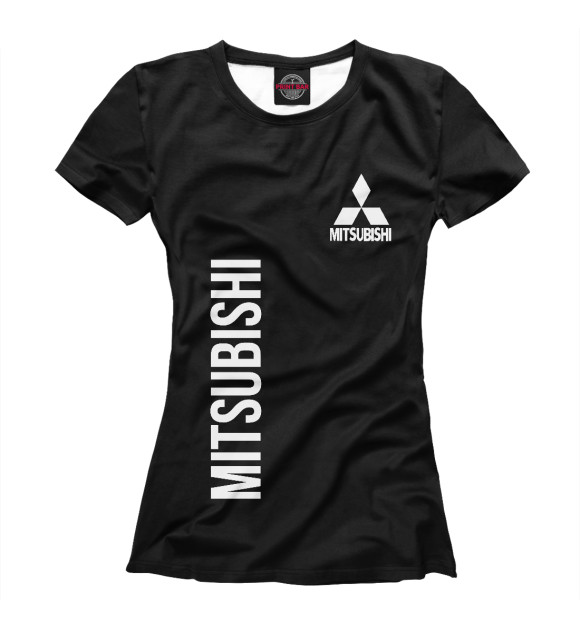Женская футболка с изображением Mitsubishi цвета Белый