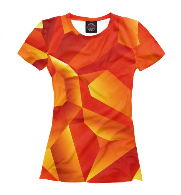 Женская футболка с изображением Orange Abstract цвета Белый